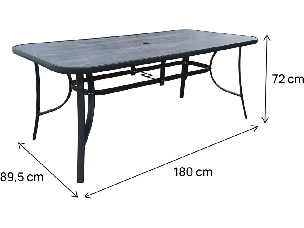 Mesa de jardim «Córdoba» - Phoenix - 8 lugares - Cinza com efeito de mármore