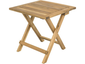 Mesa de apoio de jardim dobrável "Portimão" em madeira - 40 x 40 x 40 cm - Castanho