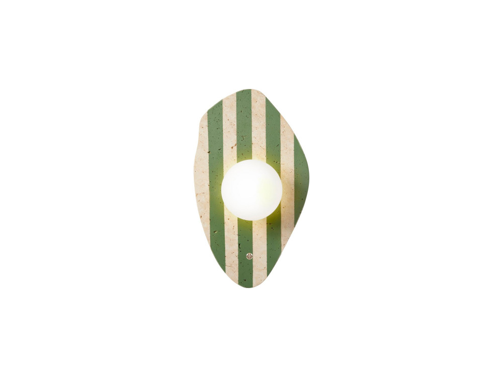 Candeeiro de parede em travertino «Espe» - Bege / Branco / Verde