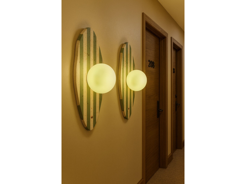 Candeeiro de parede em travertino «Espe» - Bege / Branco / Verde
