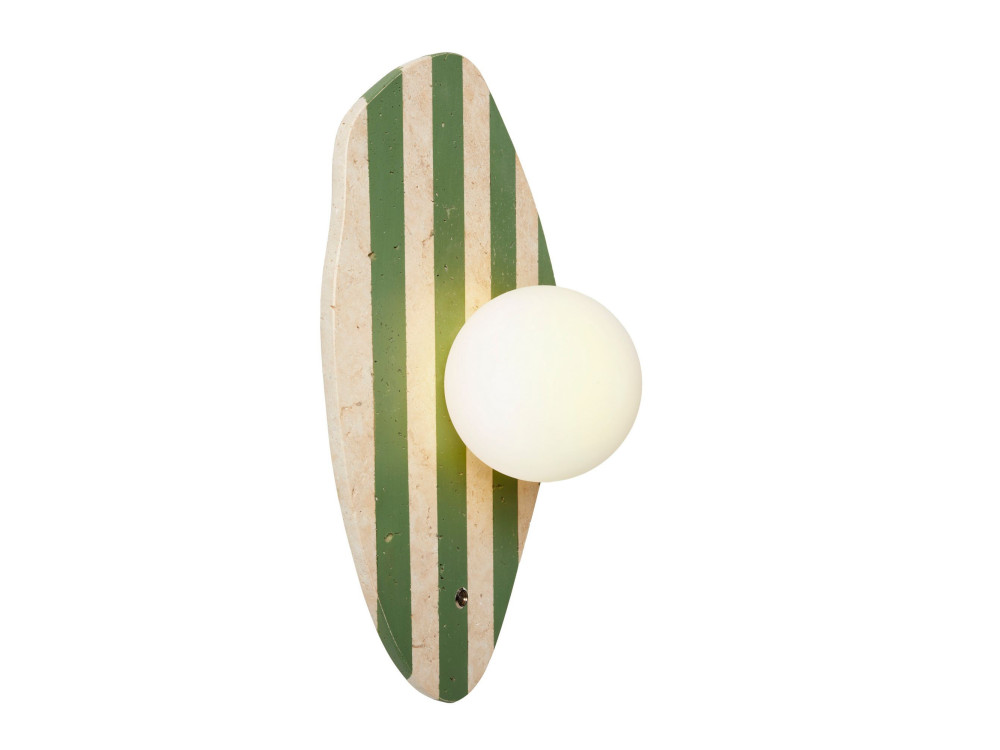 Candeeiro de parede em travertino «Espe» - Bege / Branco / Verde