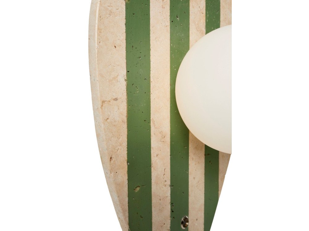 Candeeiro de parede em travertino «Espe» - Bege / Branco / Verde