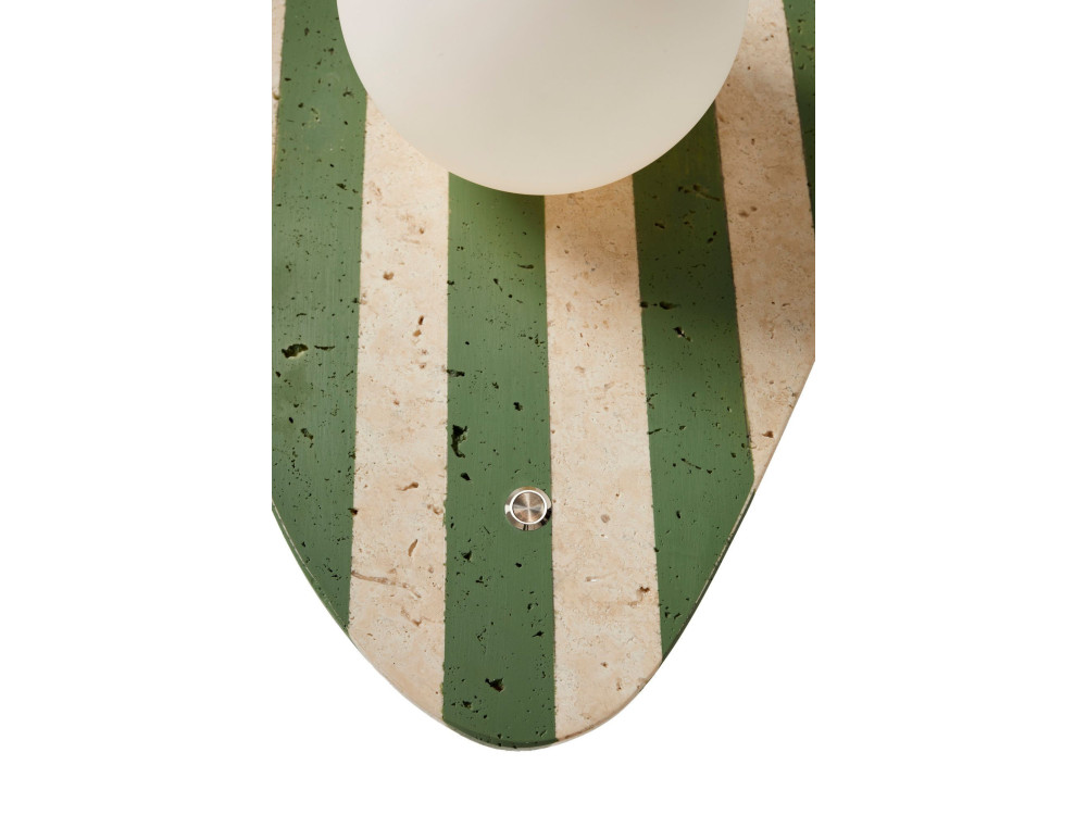 Candeeiro de parede em travertino «Espe» - Bege / Branco / Verde