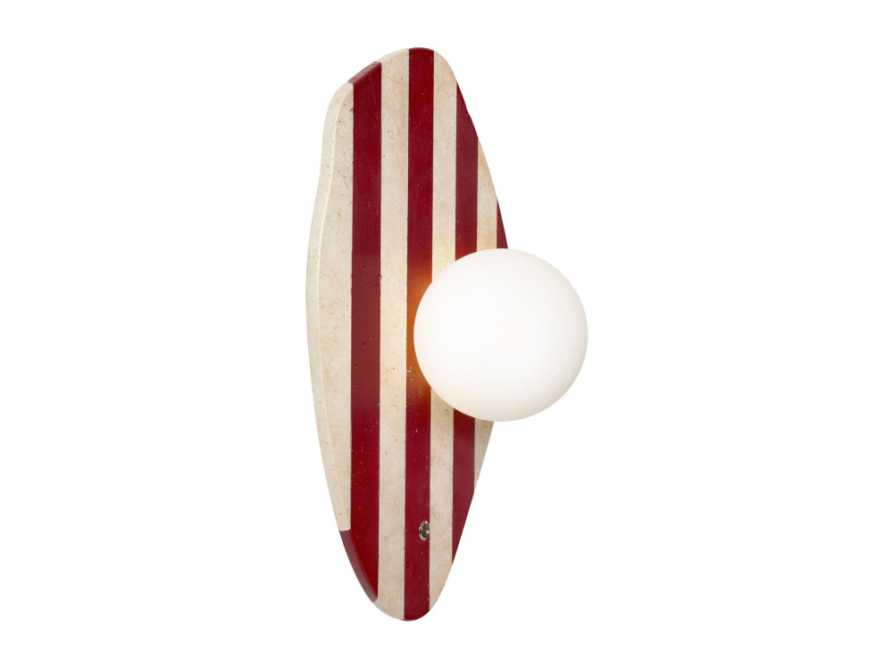 Candeeiro de parede em travertino «Push» - Bege / Branco / Vermelho