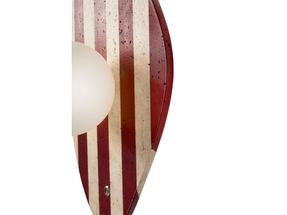 Candeeiro de parede em travertino «Push» - Bege / Branco / Vermelho