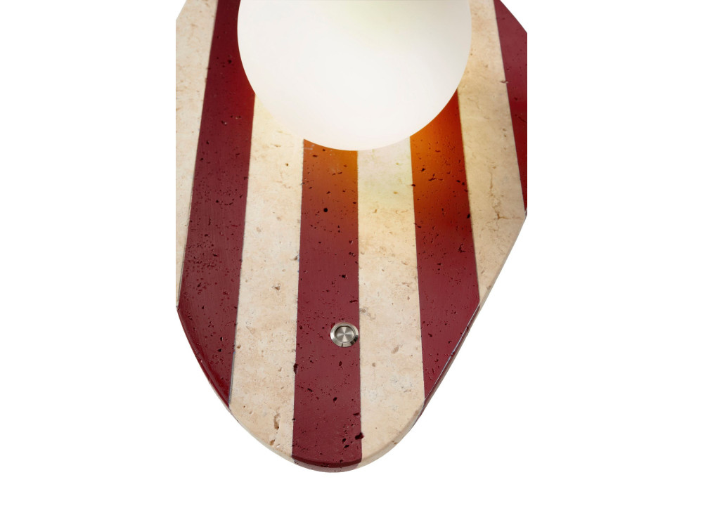 Candeeiro de parede em travertino «Push» - Bege / Branco / Vermelho