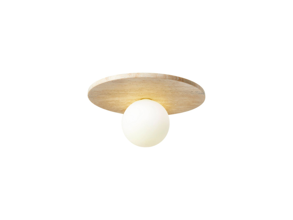 Luminária de teto em travertino «Tor-Tun» - Bege / Branco