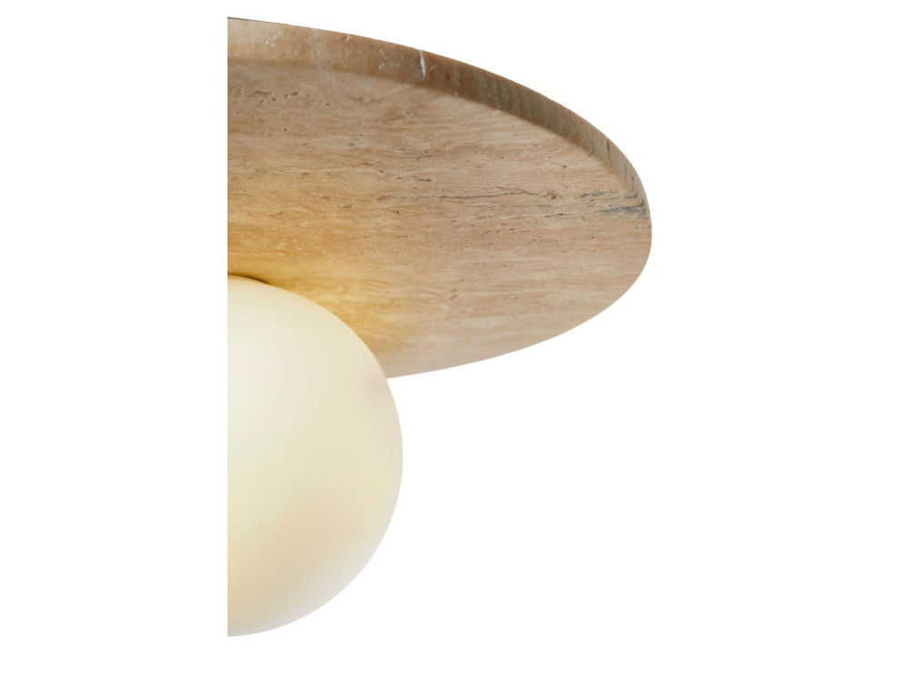 Luminária de teto em travertino «Tor-Tun» - Bege / Branco