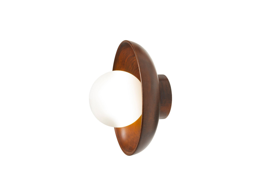 Candeeiro de parede em madeira «Hand-S» - Nogueira / Branco