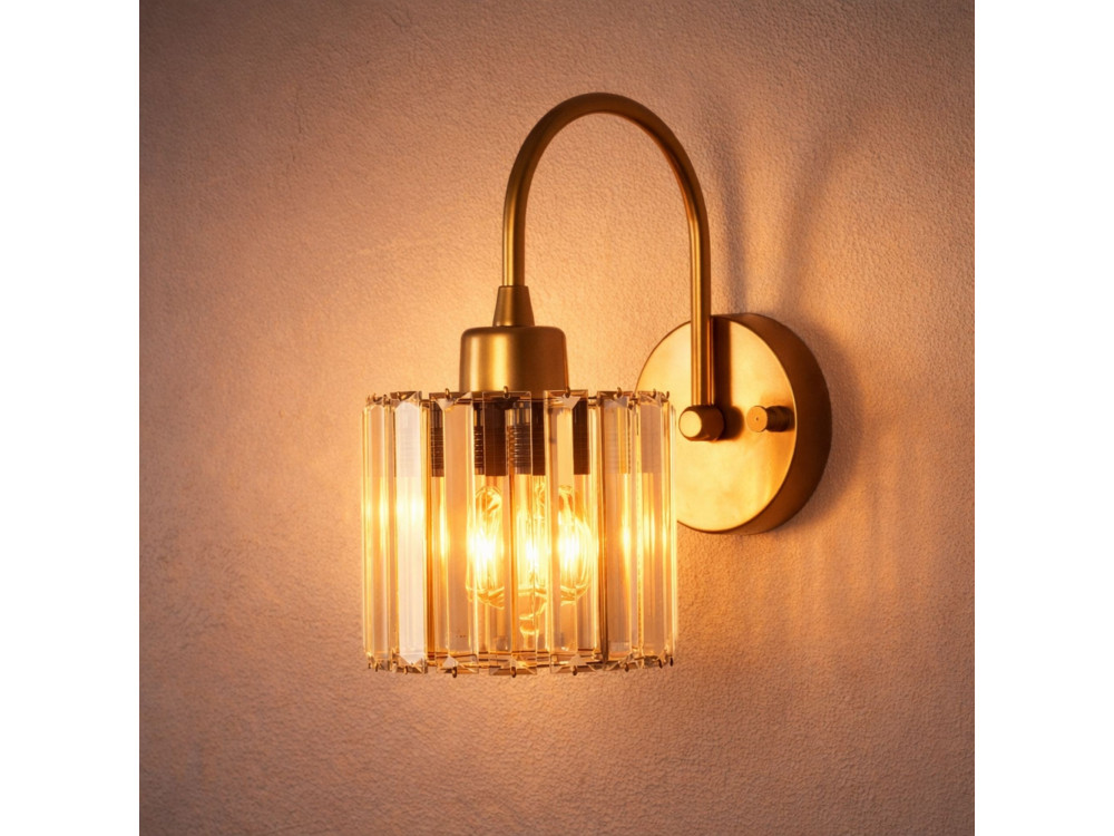 Candeeiro de parede em metal «Yakops» - 23 x 13 cm - Amarelo