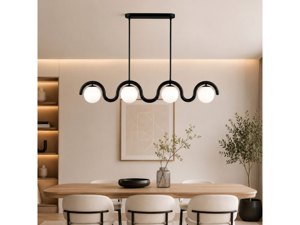 Candelabro de metal «GEDIK-20443» - 110 x 17 cm - Preto