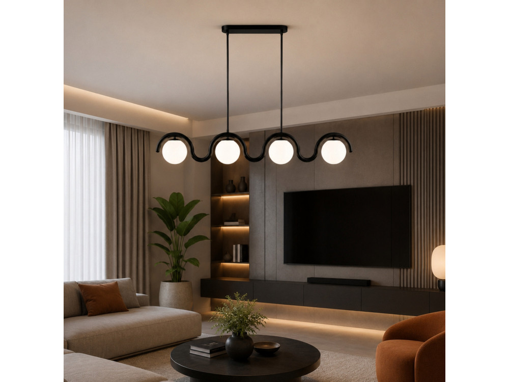 Candelabro de metal «GEDIK-20443» - 110 x 17 cm - Preto
