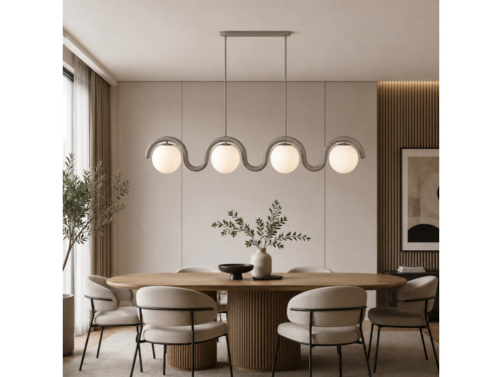 Candelabro de metal «GEDIK-20443» - 110 x 17 cm - Cinzento