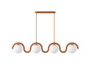 Candelabro de metal «GEDIK-20443» - 110 x 17 cm - Castanho / Laranja