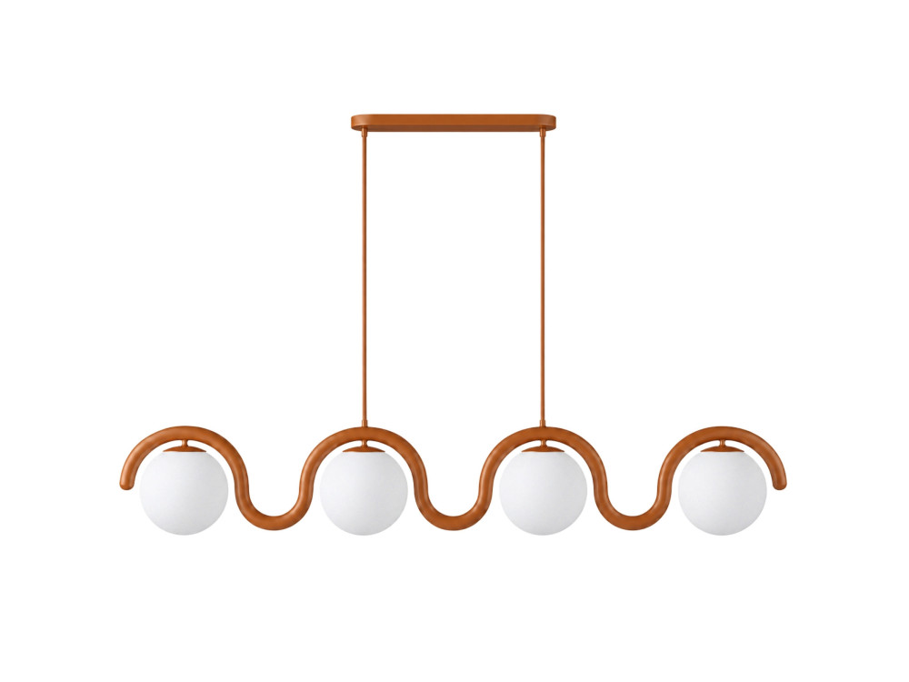 Candelabro de metal «GEDIK-20443» - 110 x 17 cm - Castanho / Laranja