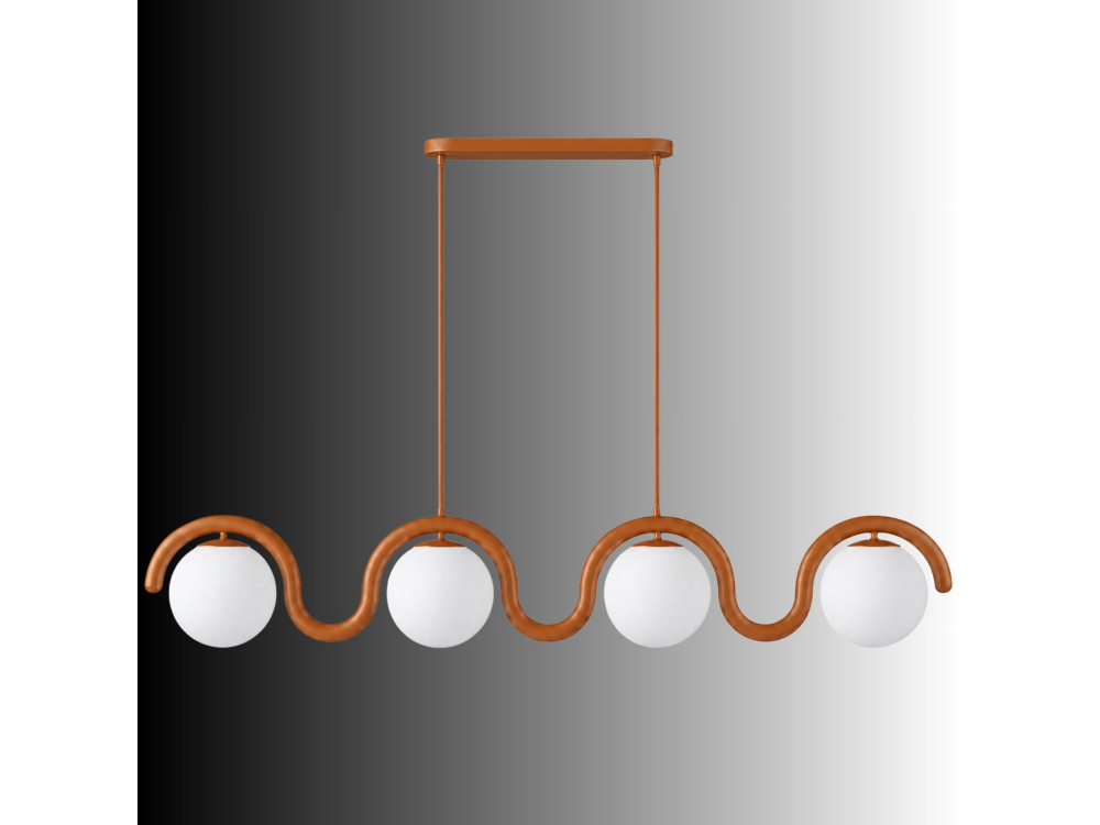 Candelabro de metal «GEDIK-20443» - 110 x 17 cm - Castanho / Laranja
