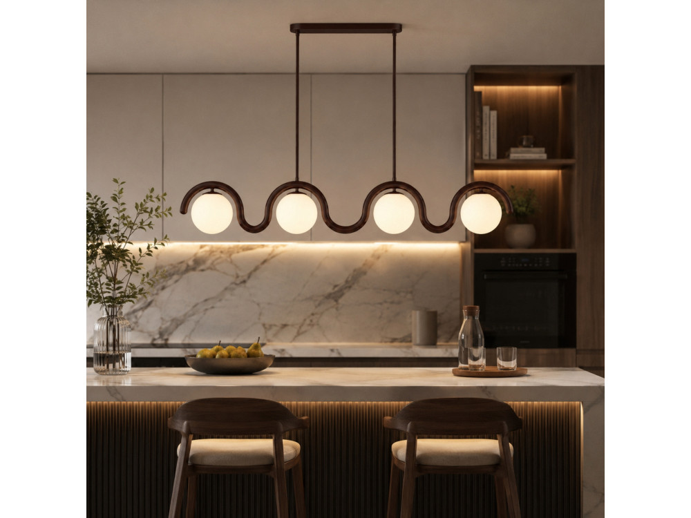 Candelabro de metal «GEDIK-20443» - 110 x 17 cm - Castanho