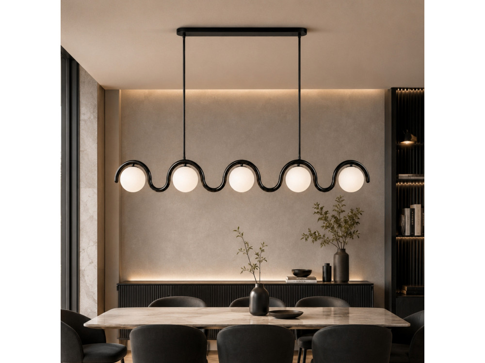 Candelabro de metal «GEDIK-20444» - 140 x 17 cm - Preto