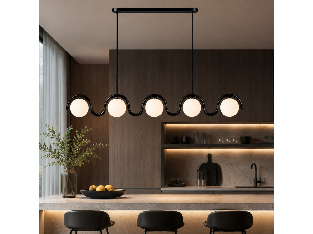 Candelabro de metal «GEDIK-20444» - 140 x 17 cm - Preto