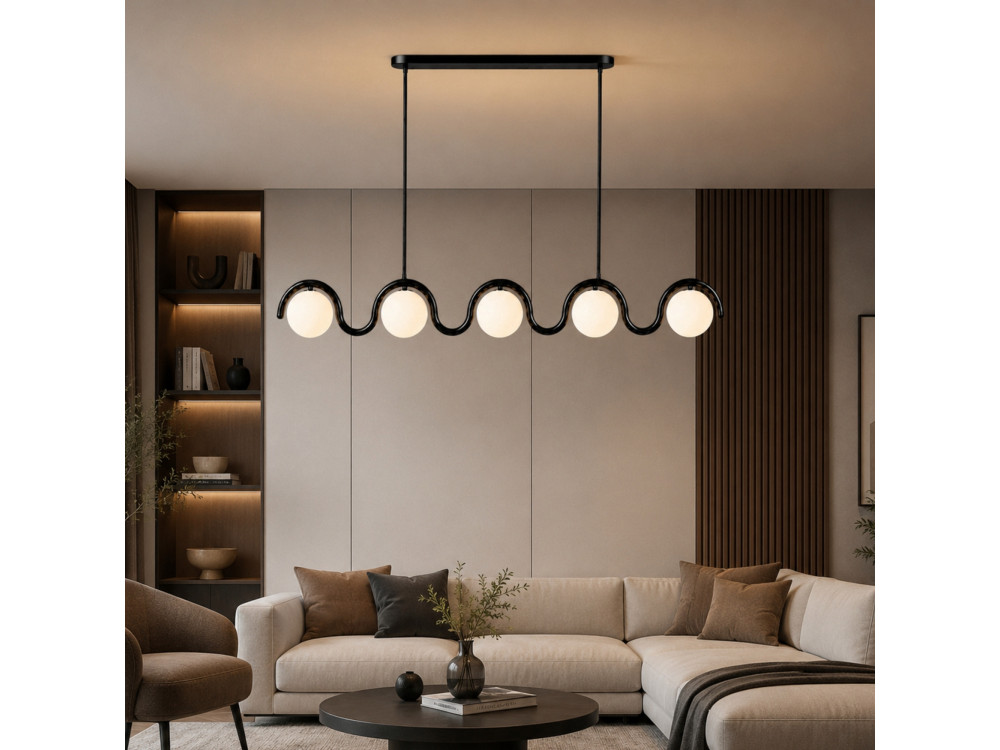 Candelabro de metal «GEDIK-20444» - 140 x 17 cm - Preto