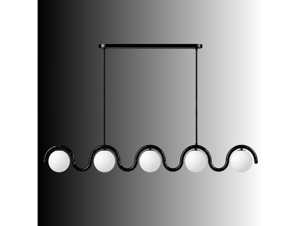 Candelabro de metal «GEDIK-20444» - 140 x 17 cm - Preto