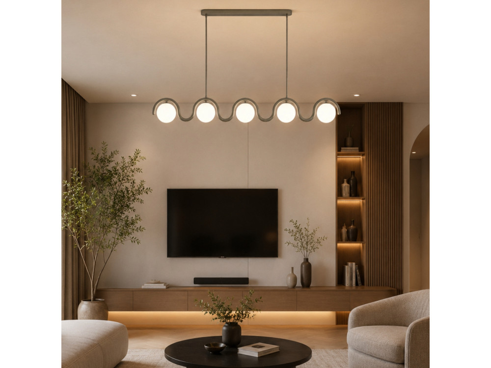 Candelabro de metal «GEDIK-20444» - 140 x 17 cm - Cinzento