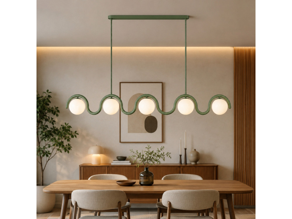 Lustre de metal «GEDIK-20444» - 140 x 17 cm - Verde menta