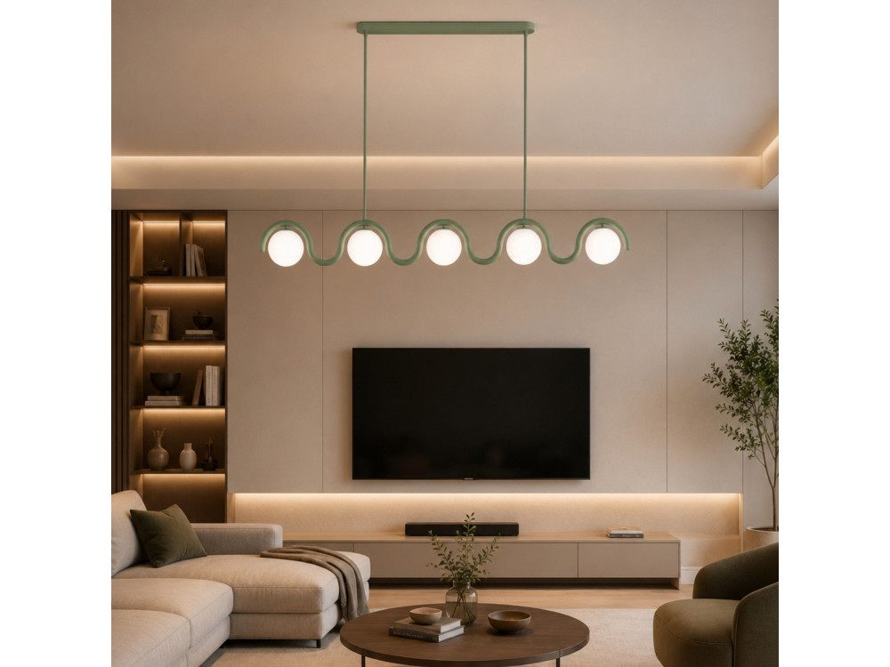 Lustre de metal «GEDIK-20444» - 140 x 17 cm - Verde menta