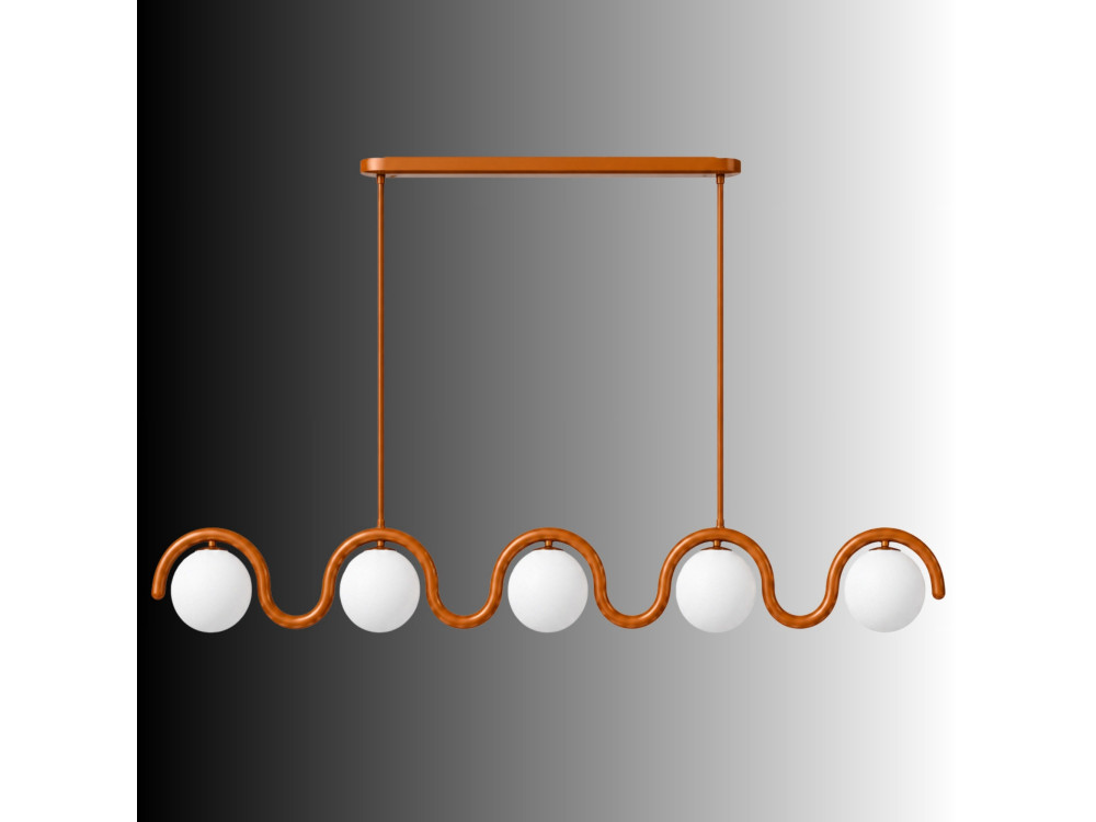 Candelabro de metal «GEDIK-20444» - 140 x 17 cm - Castanho / Laranja