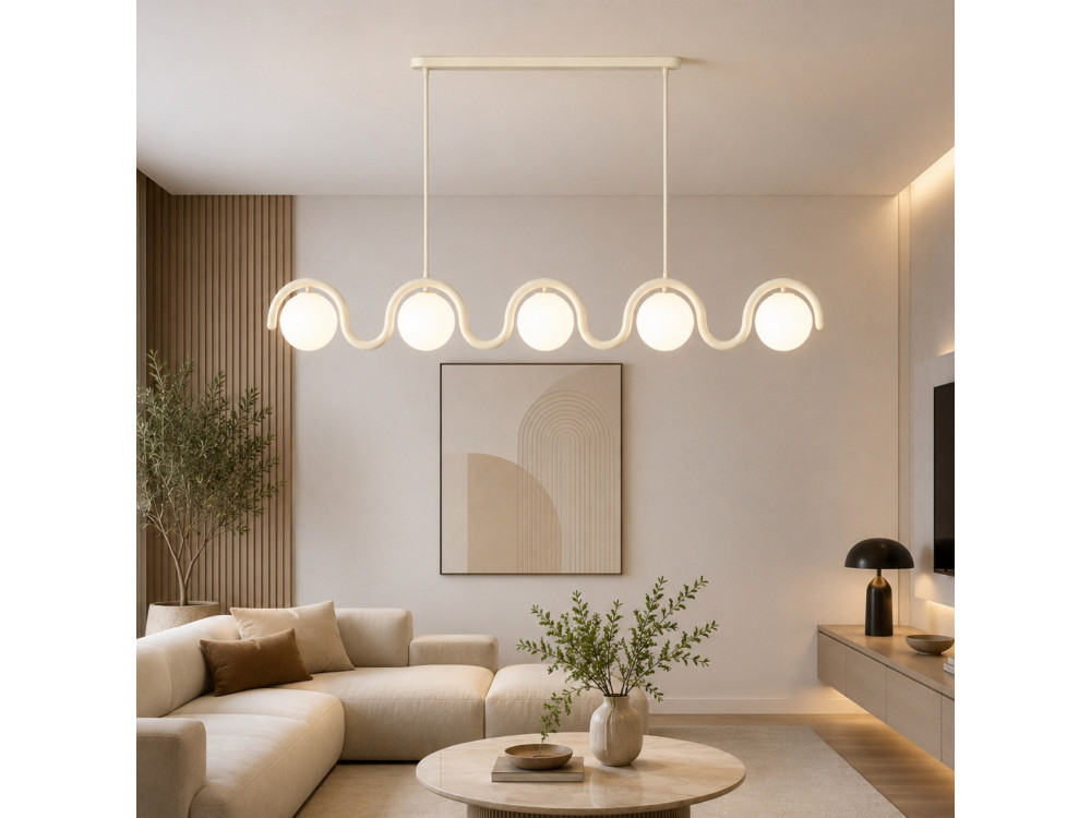 Candelabro de metal «GEDIK-2044» - 140 x 17 cm - Bege