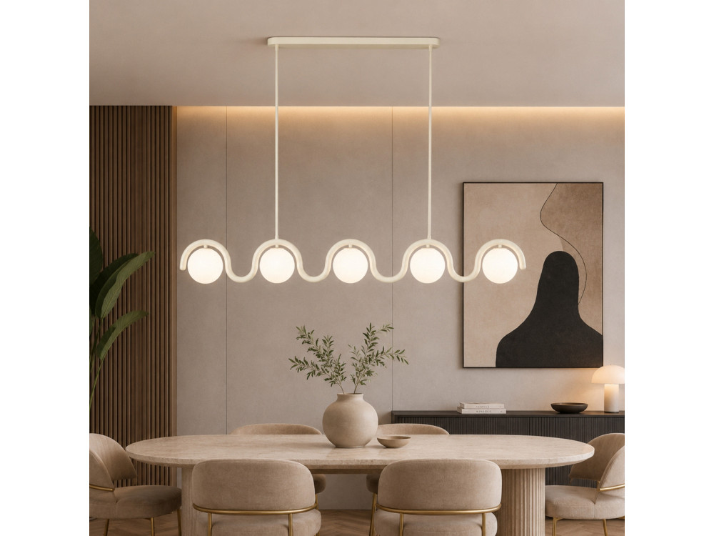 Candelabro de metal «GEDIK-2044» - 140 x 17 cm - Bege