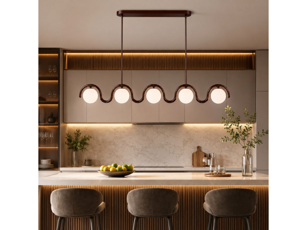 Candelabro de metal «GEDIK-20444» - 140 x 17 cm - Castanho