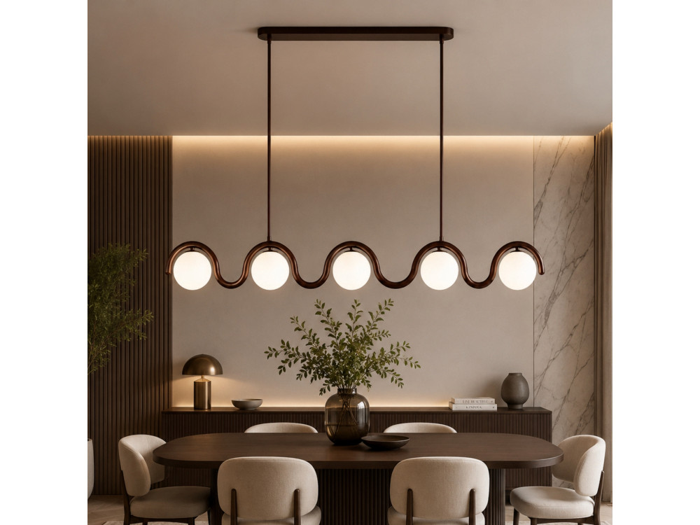Candelabro de metal «GEDIK-20444» - 140 x 17 cm - Castanho