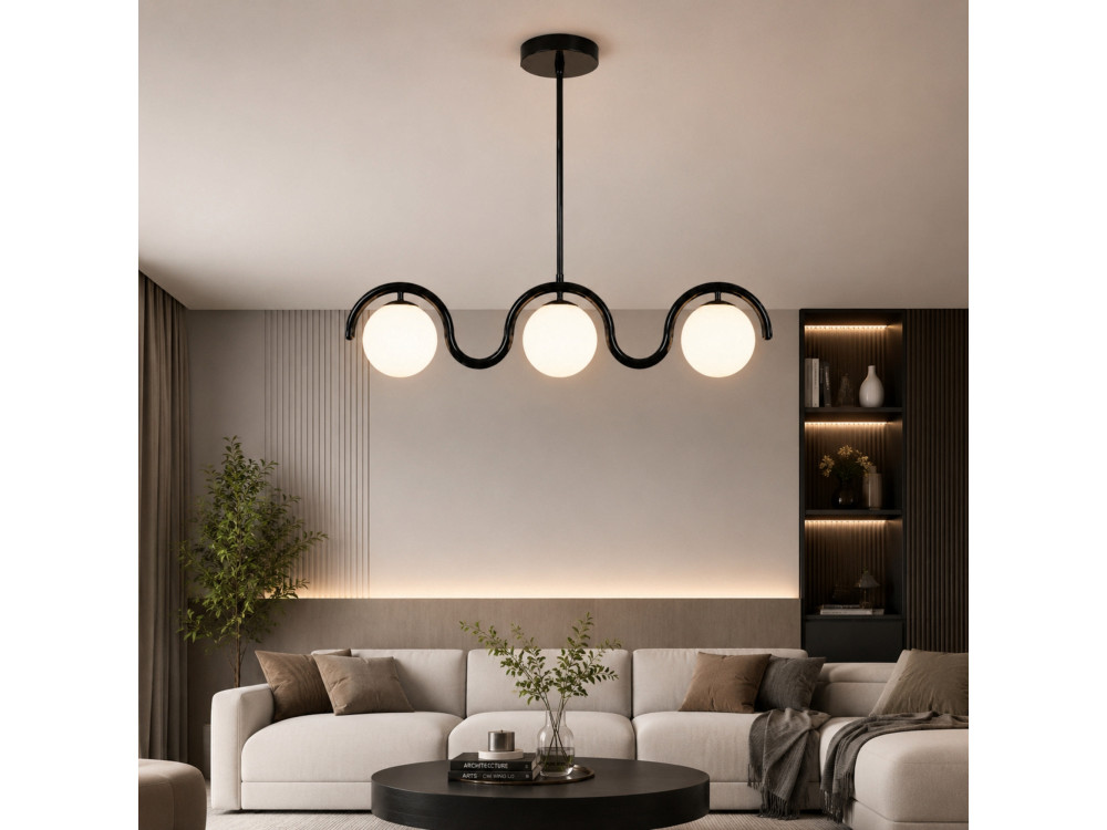 Candelabro de metal «GEDIK-20442» - 80 x 17 cm - Preto