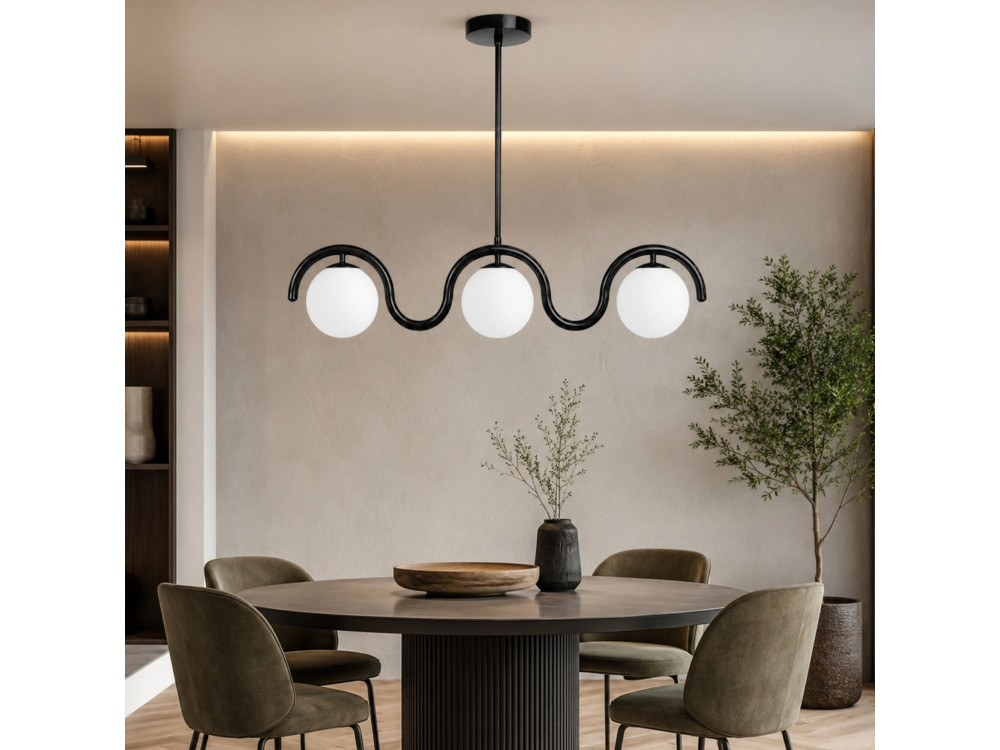 Candelabro de metal «GEDIK-20442» - 80 x 17 cm - Preto