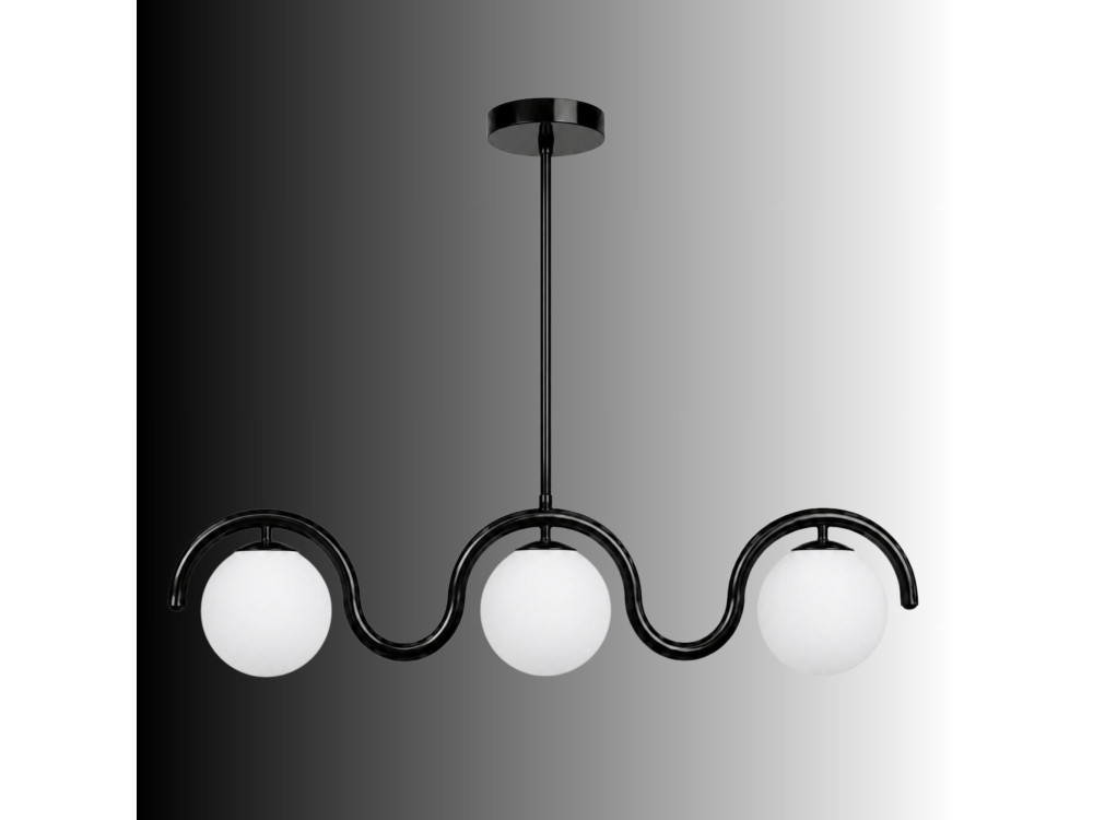Candelabro de metal «GEDIK-20442» - 80 x 17 cm - Preto