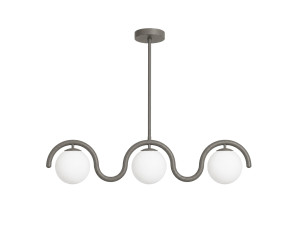 Candelabro de metal «GEDIK-20442» - 80 x 17 cm - Cinzento