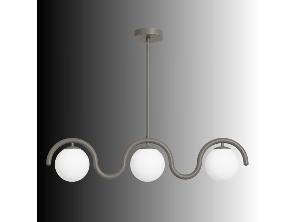Candelabro de metal «GEDIK-20442» - 80 x 17 cm - Cinzento