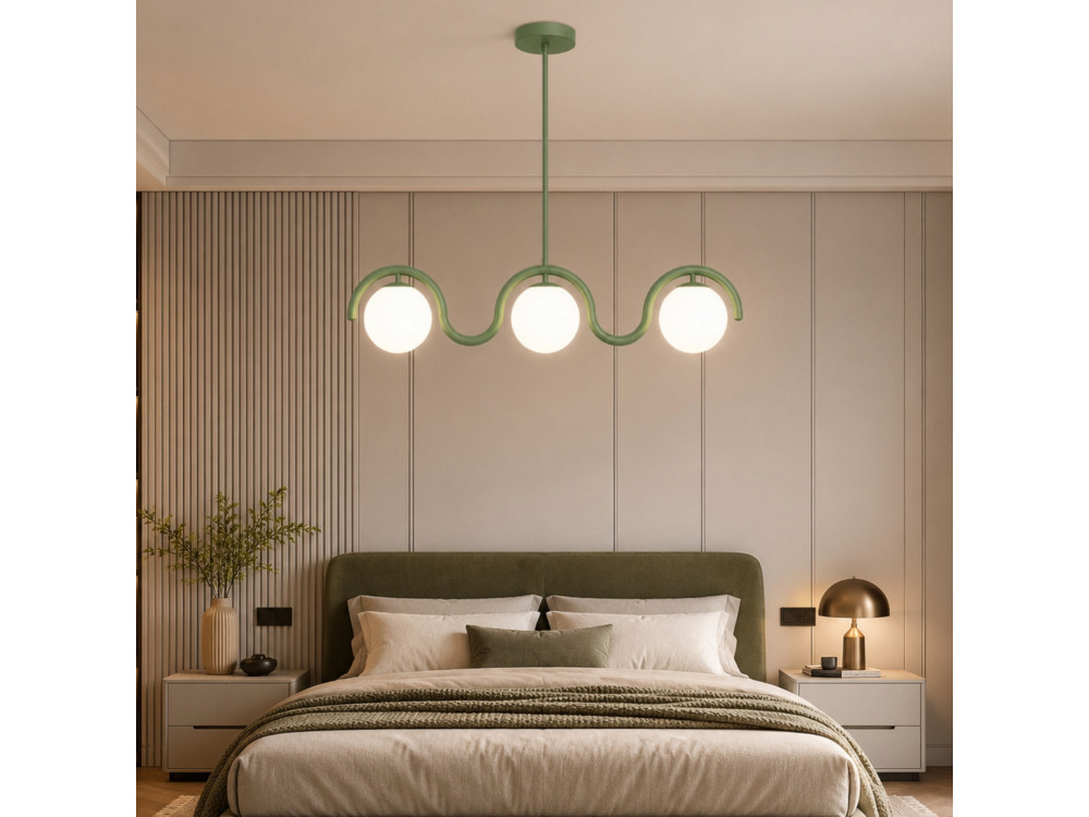 Candelabro de metal «GEDIK-20442» - 80 x 17 cm - Verde menta