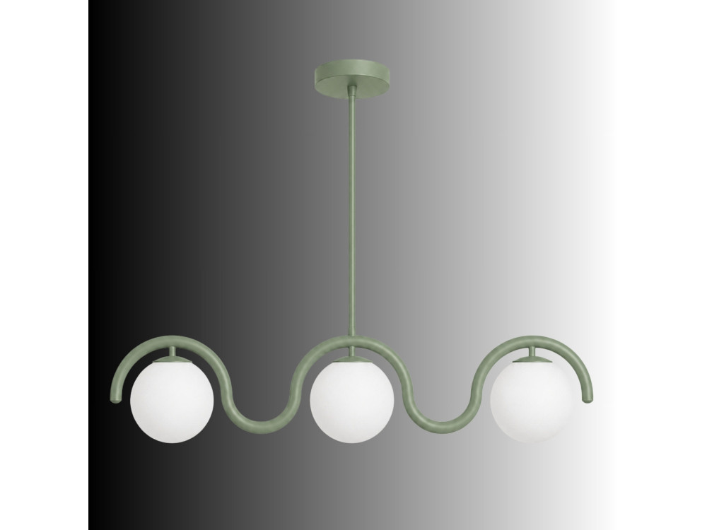 Candelabro de metal «GEDIK-20442» - 80 x 17 cm - Verde menta