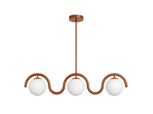 Candelabro de metal «GEDIK-20442» - 80 x 17 cm - Castanho / Laranja