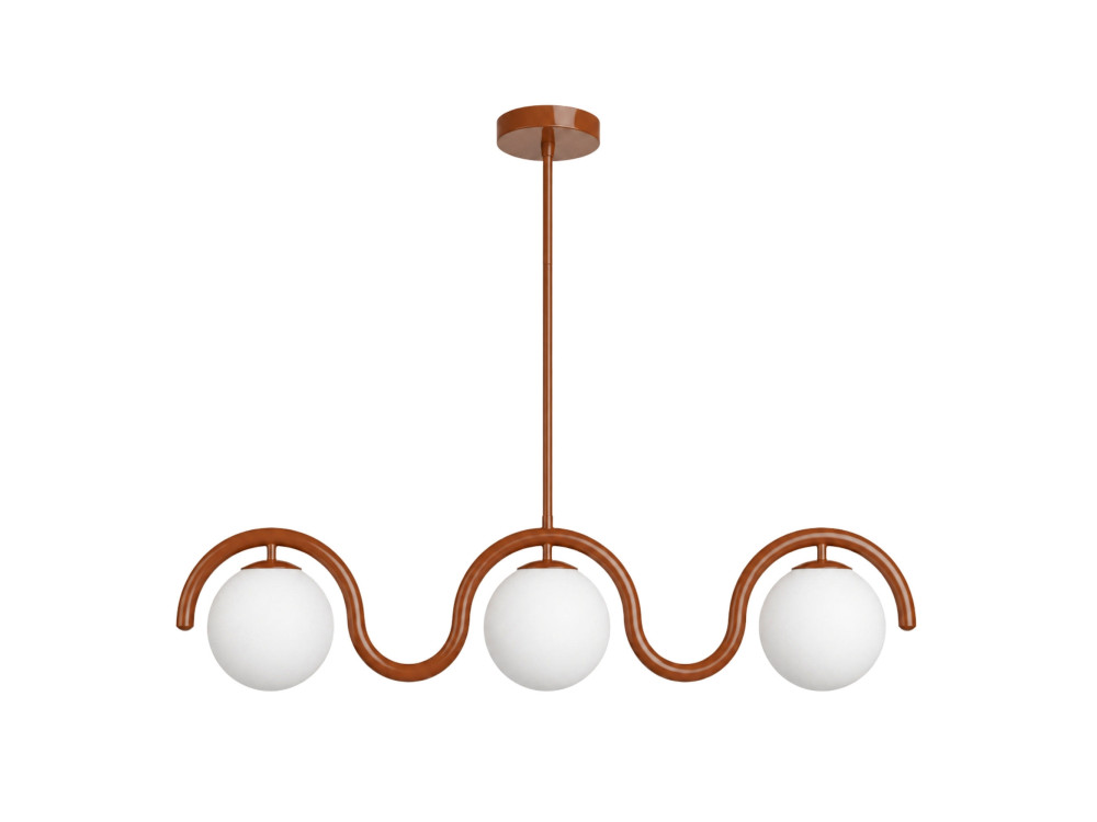 Candelabro de metal «GEDIK-20442» - 80 x 17 cm - Castanho / Laranja