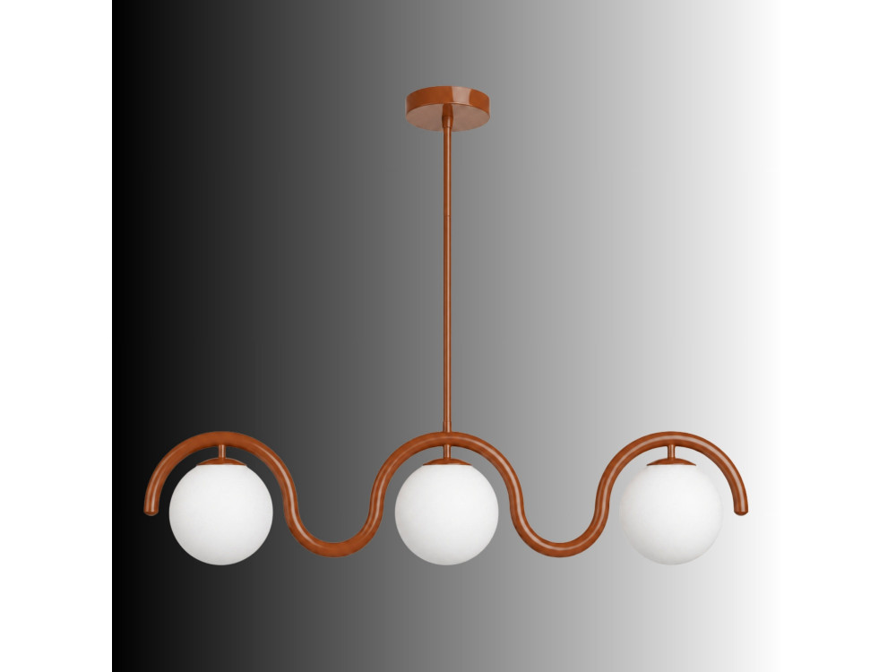 Candelabro de metal «GEDIK-20442» - 80 x 17 cm - Castanho / Laranja