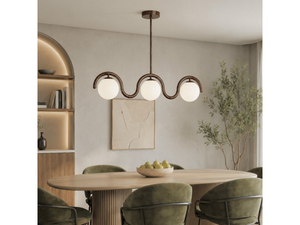Candelabro de metal «GEDIK-20442» - 80 x 17 cm - Castanho