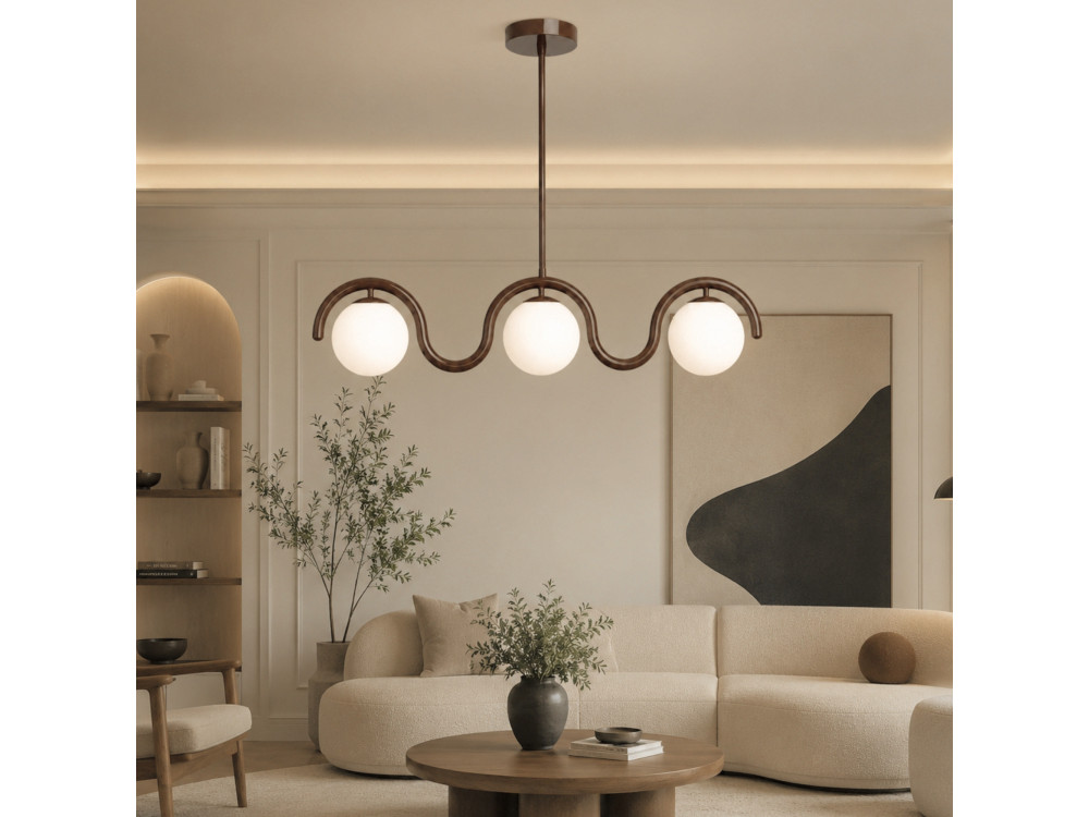 Candelabro de metal «GEDIK-20442» - 80 x 17 cm - Castanho