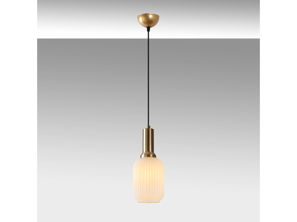 Candeeiro suspenso em metal «Asker» - 13 x 13 cm - Dourado