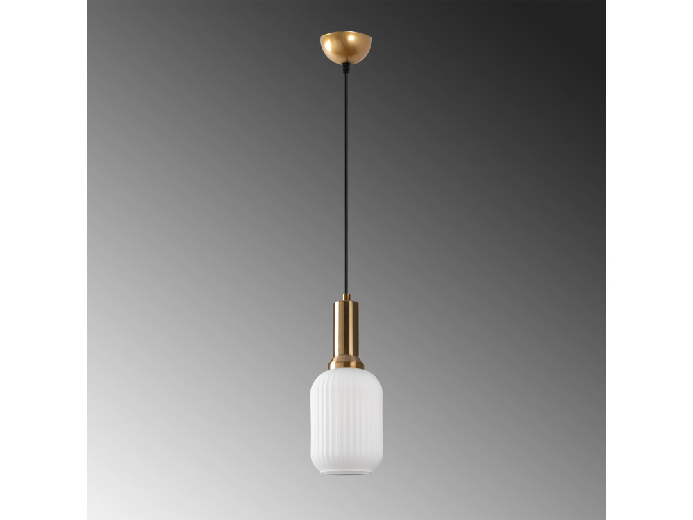 Candeeiro suspenso em metal «Asker» - 13 x 13 cm - Dourado