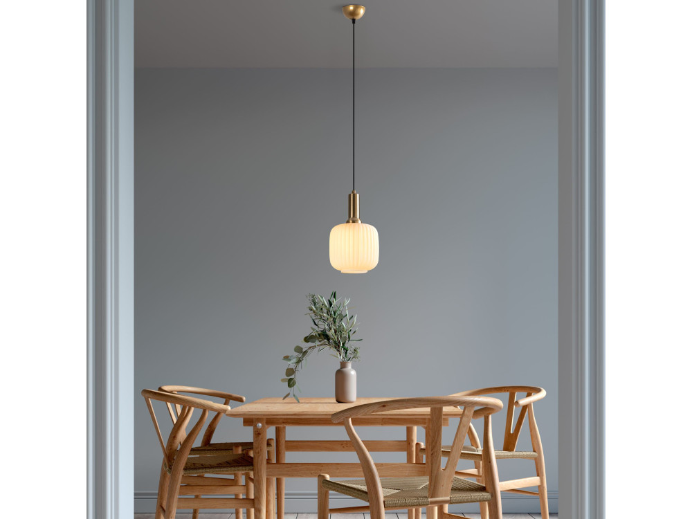 Candeeiro suspenso em metal «Asker» - 20 x 20 cm - Dourado
