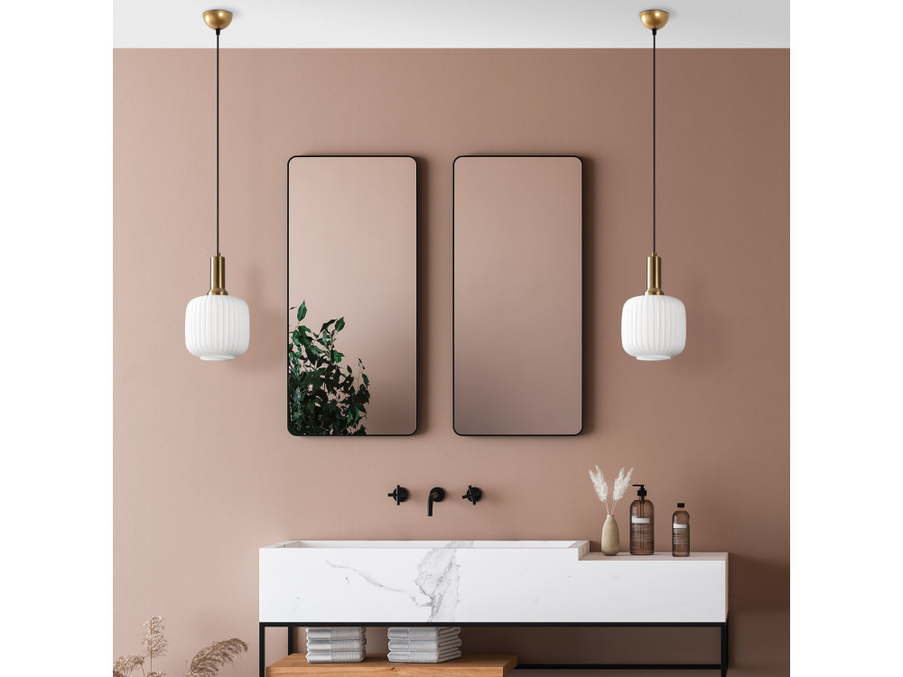 Candeeiro suspenso em metal «Asker» - 20 x 20 cm - Dourado