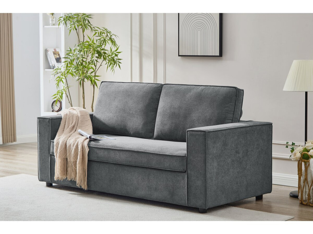 Sofá convertível em tecido "Clara" express - 185 x 90 x 88 cm - Cinza